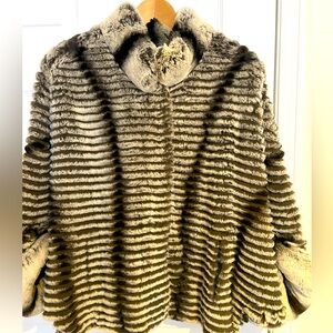 Grey Rex rabbit jacket, made in Italy